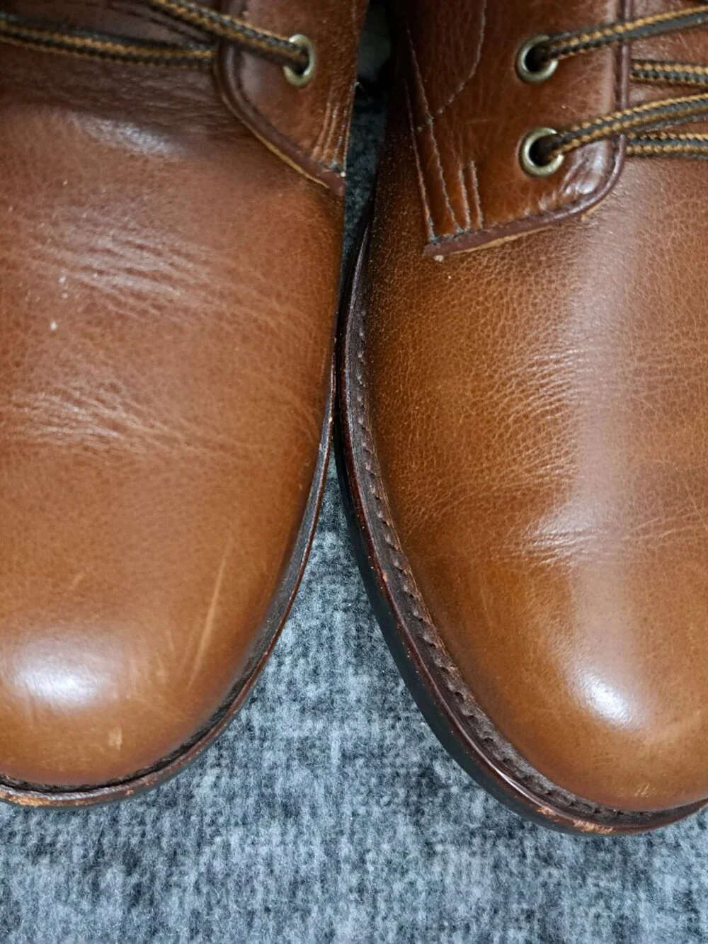 Size 9 Men J.Crew Kenton Plain-Toe Boots - Goodyear Welt - Brown Grain Leather -